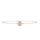 WOKE™ 0.58 carat round cut Lab grown diamond bracelet halo solitaire in 14k gold
