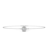WOKE™ 0.58 carat round cut Lab grown diamond bracelet halo solitaire in 14k gold