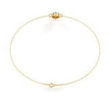 WOKE™ 0.58 carat round cut Lab grown diamond bracelet halo solitaire in 14k gold