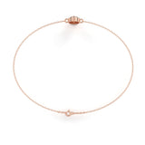 WOKE™ 0.58 carat round cut Lab grown diamond bracelet halo solitaire in 14k gold
