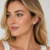 3 CT Old Mine Cut Cushion Cut Moissnite studs in 9K Gold/925 Silver |WOKE