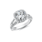 2 carat halo engagement ring | Moissanite ring in 14k gold/925 sterling silver| GRA certified moissanites