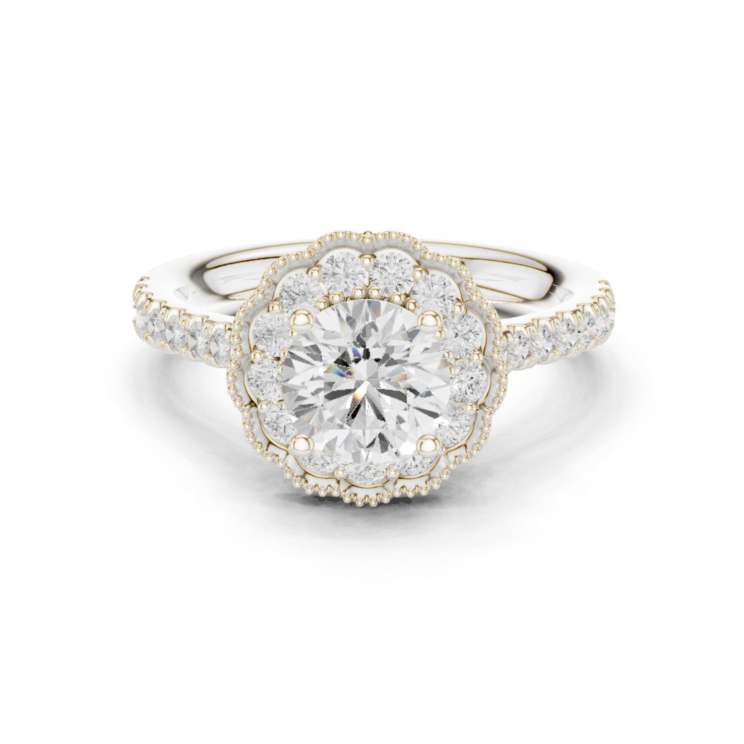 0.549 CT Round Cut Moissanite Ring in 9K Gold/925 Silver |WOKE
