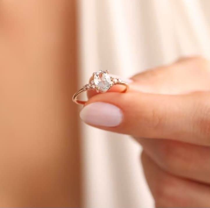 2 carat oval with 20 cent pave moissanite ring | Moissanite ring in gold and 925 sterling silver| GRA certified moissanites