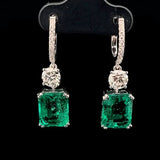 EMRLD ® Drop emerald earring | 925 silver | Lab grown emeralds and Diamonds