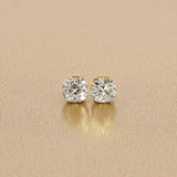 Old European Cut Moissanite Studs in 9K Gold/925 Silver |WOKE