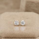 Old Mine European Cut Moissanite Studs in 9K Gold/925 Silver |WOKE
