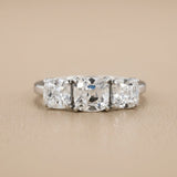 3 CT Old Mine Cushion Cut Moissanite Ring in 9K Gold/925 Silver |WOKE
