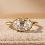 3 CT Old Mine Cushion Cut Moissanite Ring in 9K Gold/925 Silver |WOKE