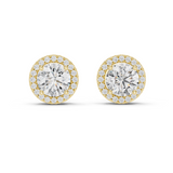 2.9 Ct Round Moissanite Studs in 9K Gold/925 Silver |WOKE