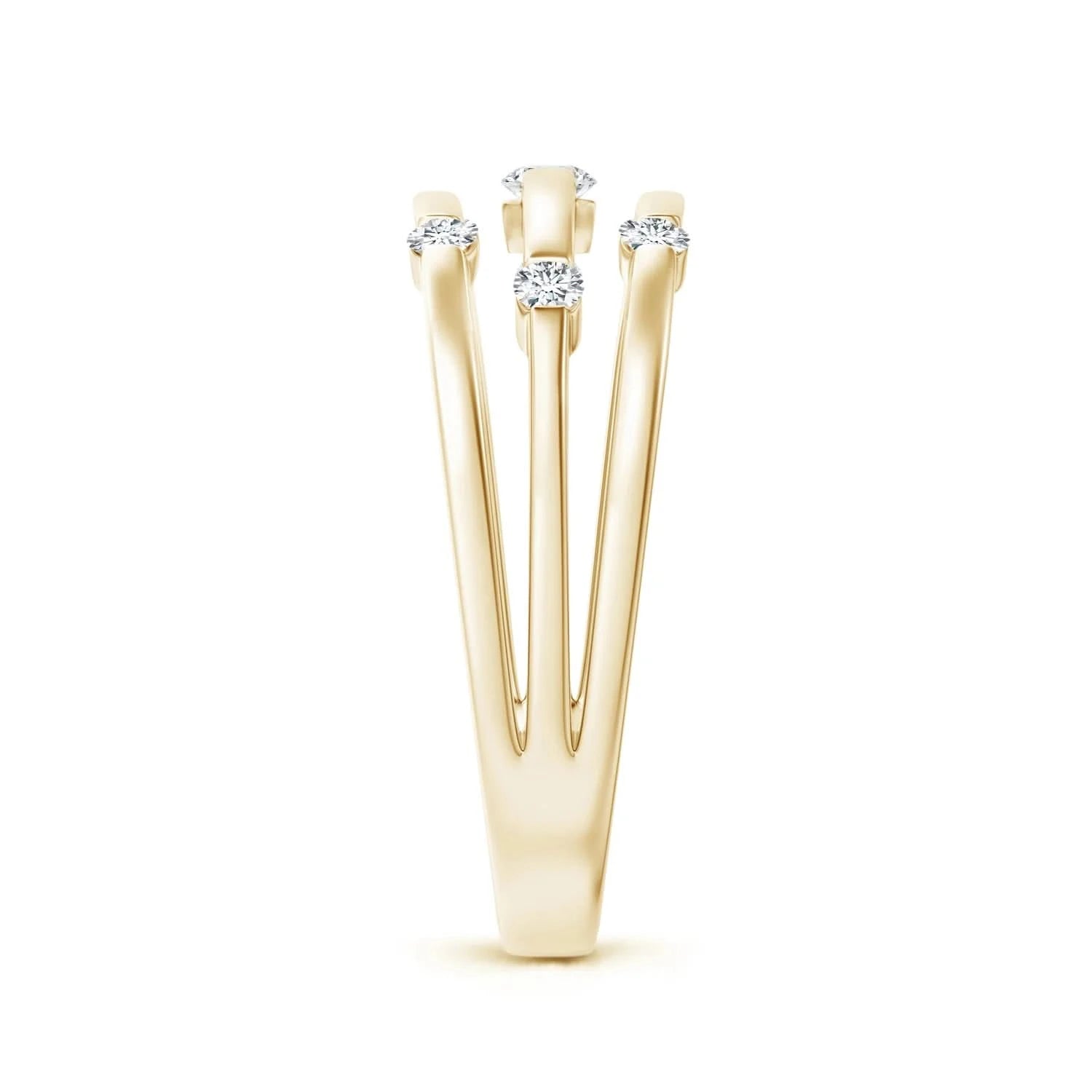 Lab-Grown Triple Row Dotted Diamond Orbit Ring| WOKE