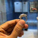 8 carat Tri-Round cut ring | Moissanite ring in 14k/925 sterling silver| GRA certified moissanites