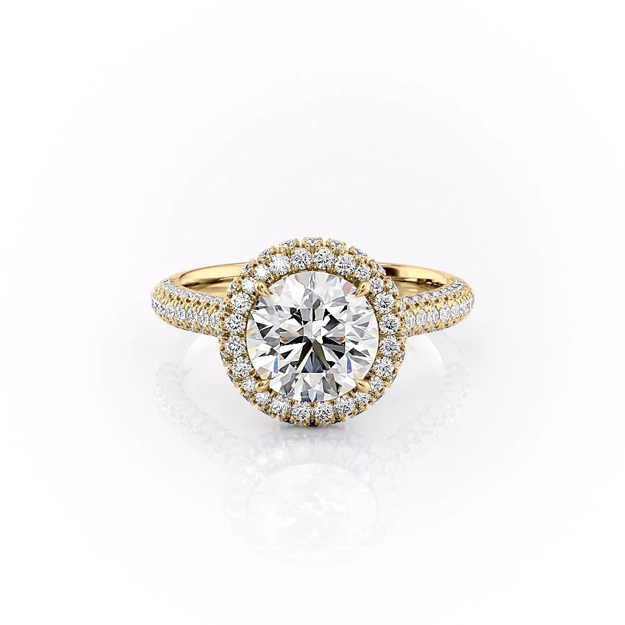 ROUND CUT MOISSANITE WITH SIDE STONES| WOKE