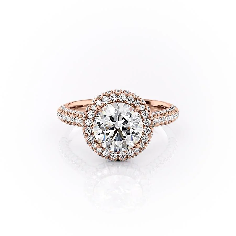 ROUND CUT MOISSANITE WITH SIDE STONES| WOKE