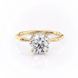 ROUND CUT MOISSANITE RING WITH HIDDEN HALO| WOKE