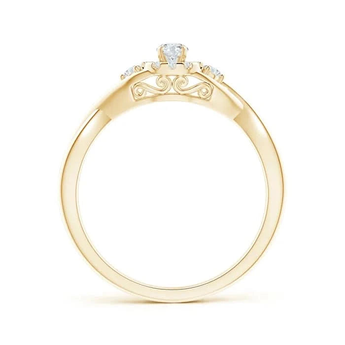 Lab-Grown-Pave-Set Round Halo Diamond Infinity Promise Ring| WOKE