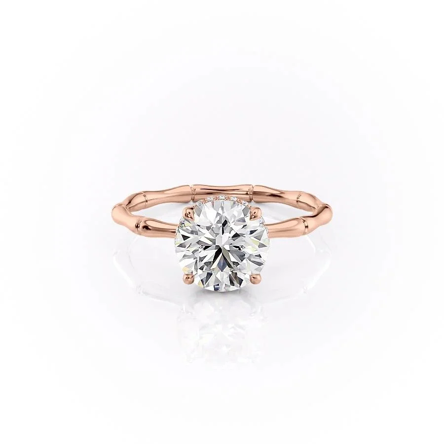 ROUND CUT MOISSANITE RING WITH HIDDEN HALO| WOKE
