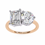 WOKE™ Toi-et-moi ring 2.70 CARAT VVS-EF Lab Grown Diamond in 9K/14K/18k Gold