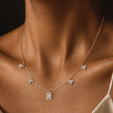 1.73 Marquise Round Baguette Moissanite Necklace in 9K Gold/925 Silver |WOKE