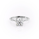 ROUND CUT MOISSANITE ENGAGEMENT RING WITH HIDDEN HALO| WOKE