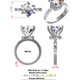 "WOKE" 3 carat round cut moissanite ring | Moissanite ring in gold and 925 sterling silver| GRA certified moissanites