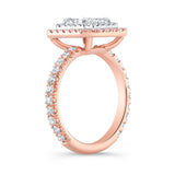 PINK OUTER HALO 1.8 Ct. Radiant Cut moissanite Double Halo Fancy Pink