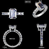 4.66 carat radiant cut and asccher cut ring | Moissanite ring in 14k/925 sterling silver| GRA certified moissanites