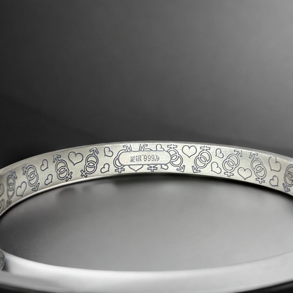 999 silver Open turkish diamond bracelet