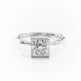 2 carat Princess CUT MOISSANITE ENGAGEMENT RING, Brushed design| WOKE