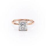2 carat Princess CUT MOISSANITE ENGAGEMENT RING, Brushed design| WOKE