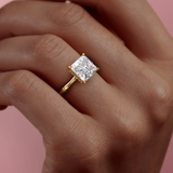 2 carat Princess CUT MOISSANITE ENGAGEMENT RING, Brushed design| WOKE