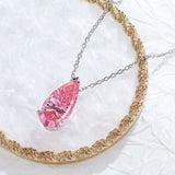 Pear Pink Moissanite Hand Set pendant| 925 silver/gold