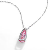 Pear Pink Moissanite Hand Set pendant| 925 silver/gold