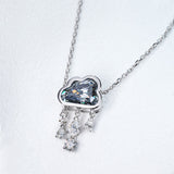 3CT Rain drops cloud cut Moissanite Necklace