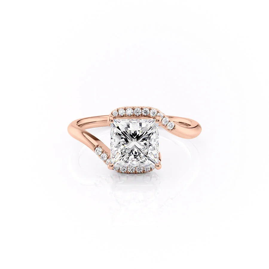 PRINCESS CUT MOISSANITE TWIST RING| WOKE