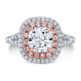 WOKE™ 2 CT PINK HALO moissanite ring