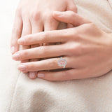 3.16 CT PINK radiant | PROMISE Ring with a Radiant Pink moissanite and Asymmetrical Band