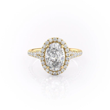 2.60 CT OVAL CUT MOISSANITE ENGAGEMENT RING, HALO SETTING| WOKE