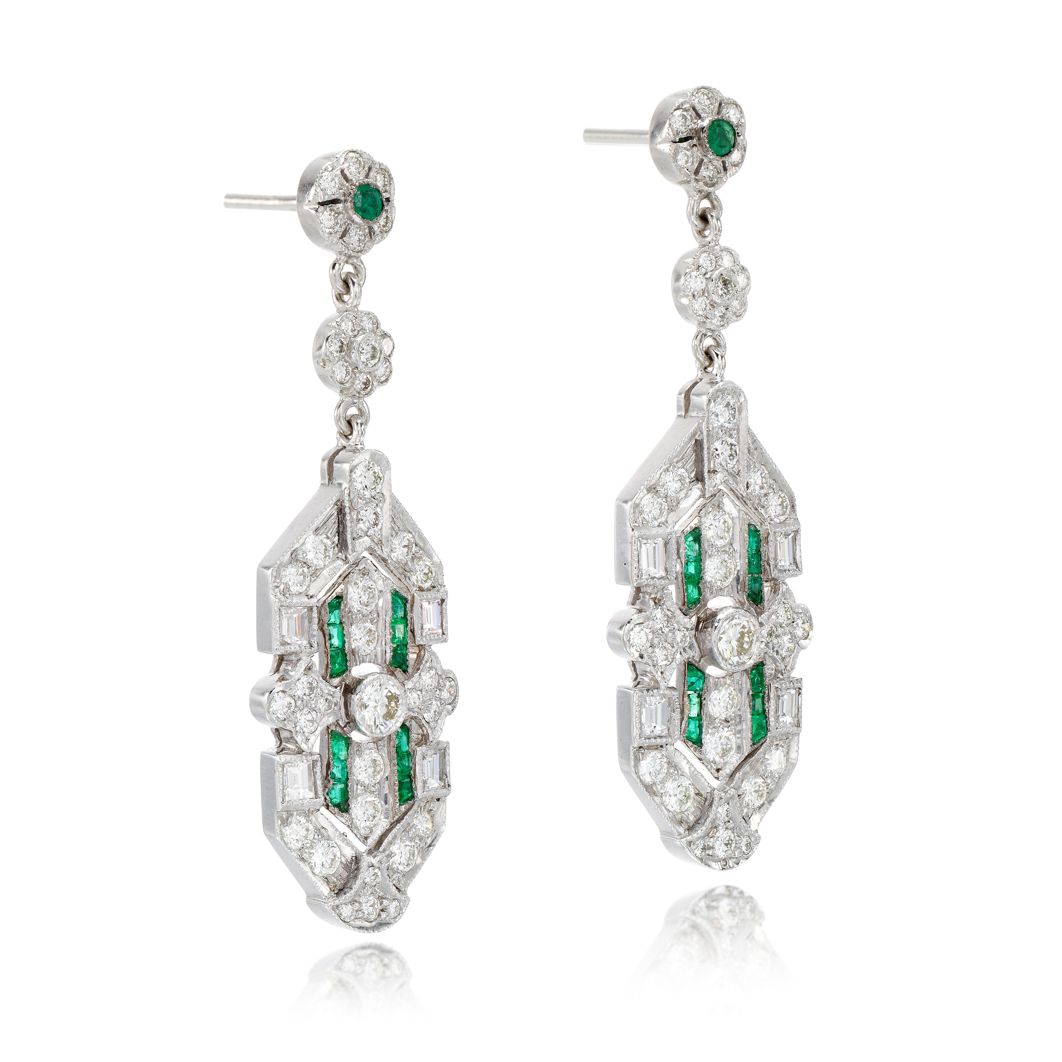 EMRLD ® DIAMOND studded earring | 925 silver | Lab grown emeralds and Diamonds