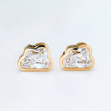 Cloud cut studs | Moissanite studs, 925 Silver