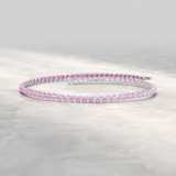 Gold Pink Ombre Sapphire Bracelet: Dainty Fine Jewelry