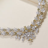 Total 53.92ct Plated 18K White Gold Necklace 14*16mm Radiant cut Natural Vivid yellow Color Moissanite Necklace ,Gold Necklace (Copy)