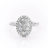 OVAL CUT MOISSANITE ENGAGEMENT RING, HALO | WOKE