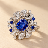 3 CT Blue Lab Grown Sapphire Ring in 9K Gold/14K Gold |WOKE