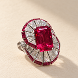 6 CT Lab Grown Ruby Ring in 9K/14K Gold |WOKE
