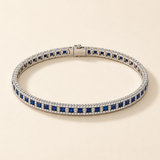 Lab Grown Sapphire Tennis Bracelet in 925 Silver |WOKE