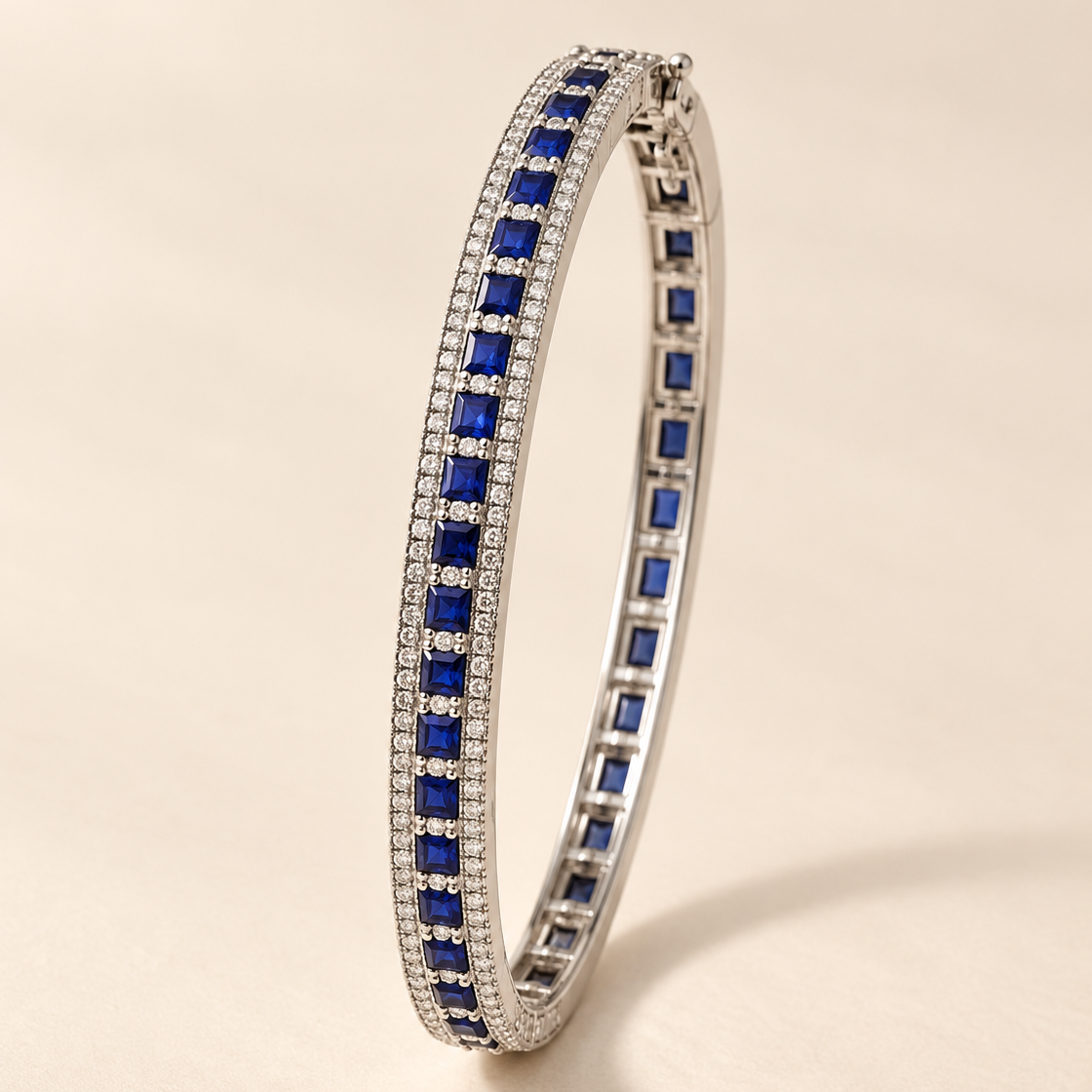 Lab Grown Sapphire Tennis Bracelet in 925 Silver |WOKE