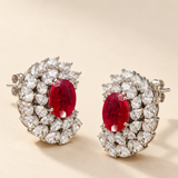 Lab Grown Rubies & Moissanite studs in 925 Silver |WOKE