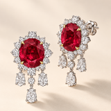 Lab Grown Rubies & Moissanite studs in 925 Silver |WOKE