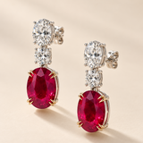Lab Grown Rubies & Moissanite studs in 925 Silver |WOKE